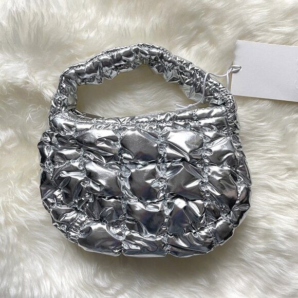 NWT COS Micro Quilted Bag - Silver - Picture 2 of 2